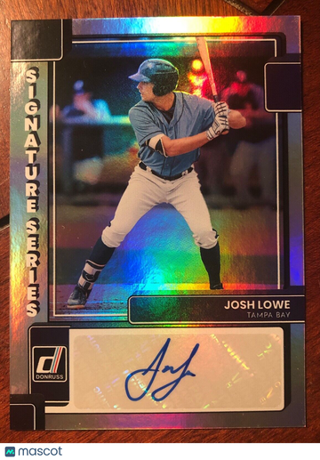 2022 Panini Donruss JOSH LOWE SIGNATURE Series AUTO #SS-JL Rookie RC TB Rays