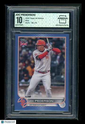 2022 Topps UK Edition Blue Joc Pederson #173 /75 Arena Club 10