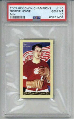 2009 GOODWIN CHAMPIONS MINI #140 GORDIE HOWE CARD RED WINGS PSA 10 LOW POP