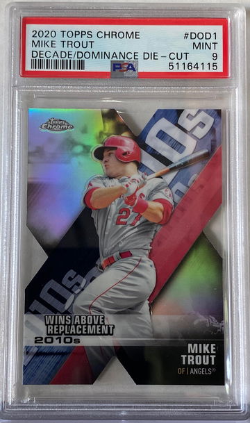 2020 Topps Chrome Mike Trout Decade of Dominance Die-Cut PSA 9