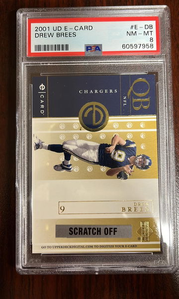 2001 Upper Deck E-Card Drew Brees PSA 8