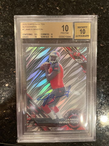 2015 Topps Tex Jameis Winston Refractor Auto BGS 10