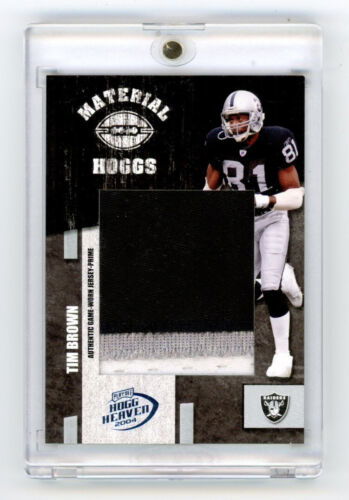 2004 Playoff Hogg Heaven Tim Brown Material Prime Game Used Jumbo Patch TRUE 1/1