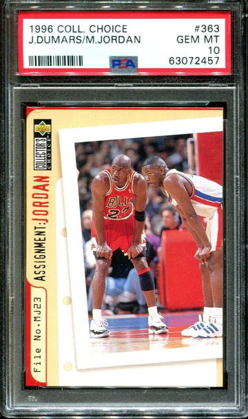 1996-97 Upper Deck Collector's Choice Joe Dumars Michael Jordan Assignment 363 PSA 10 Gem Mint