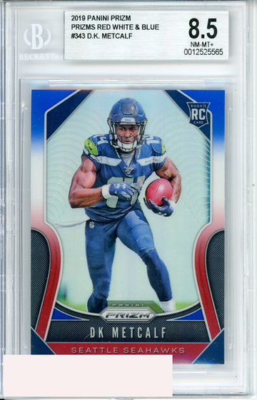 2019 PANINI PRIZM DK METCALF #343 PRIZM RED WHITE BLUE ROOKIE RC BGS 8.5 NM MT