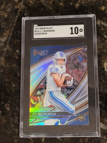 2019 Panini Select Field Level Silver Prizm T.J. Hockenson RC SGC 10 Lions #215
