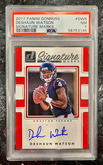 2017 DESHAUN WATSON PANINI DONRUSS SIGNATURE MARKS #DWS ROOKIE RC AUTO PSA 7