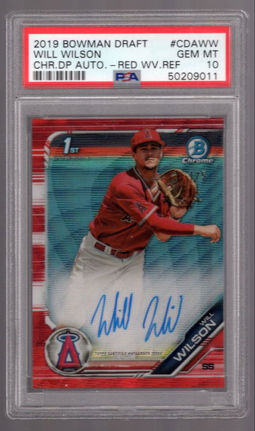 Will Wilson 2019 Bowman Red Wave Refractor Auto