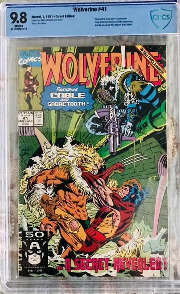 WOLVERINE #41 CBCS 9.8 SABRETOOTH AND CABLE APPEARANCE 