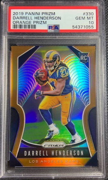 2019 Prizm Orange /299 SP DARRELL HENDERSON #330 Rookie RC PSA 10 Gem Mint Pop 1