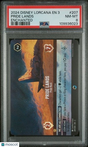 2024 Disney Lorcana EN 3-Into The Inklands Pride Lands Enchanted PSA 8 #207