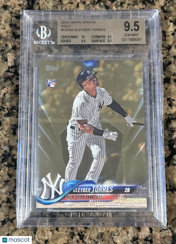 2018 TOPPS UPDATE GLEYBER TORRES RC GOLD ROOKIE /2018 BGS 9.5 US200 TRUE GEM+ 10