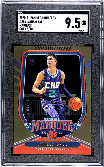 2020-21 Panini Chronicles #266 LaMelo Ball Marquee Gold 6/10
