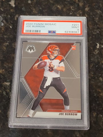 2020 Mosaic JOE BURROW Rookie RC #201 PSA 9 MINT