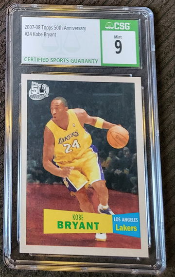 Kobe Bryant 2007 Topps 1957 Variation Basketball Card # 24 Graded CSG 9