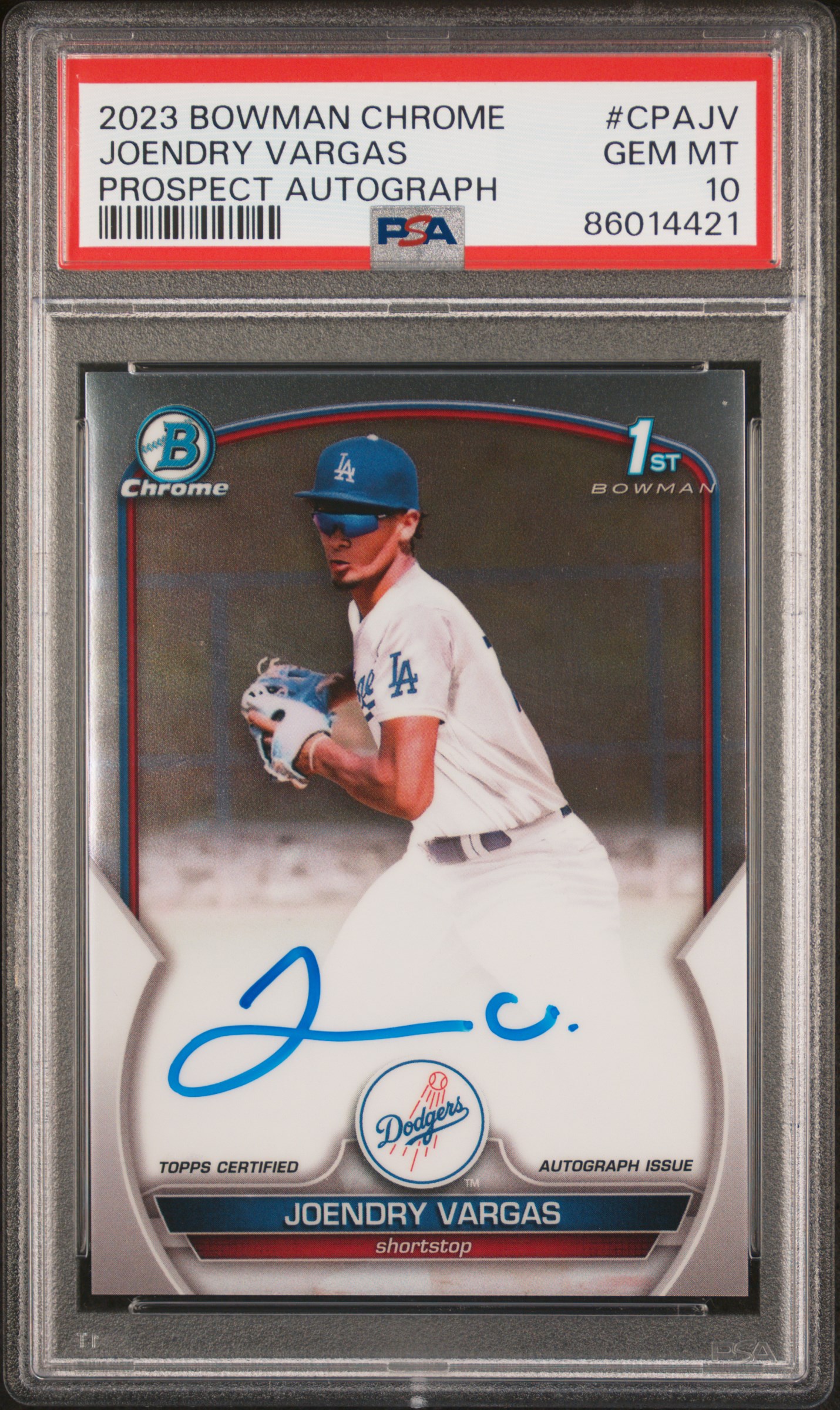 Joendry Vargas 2023 Bowman Chrome Prospect Autographs #CPAJV PSA 10