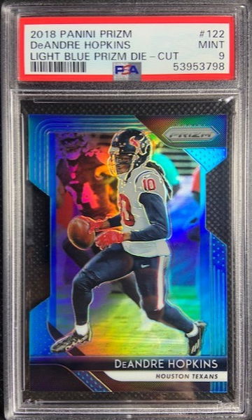 2018 Panini Prizm Blue Die Cut /199 SP DeAndre Hopkins #122 PSA 9 MINT Pop 2