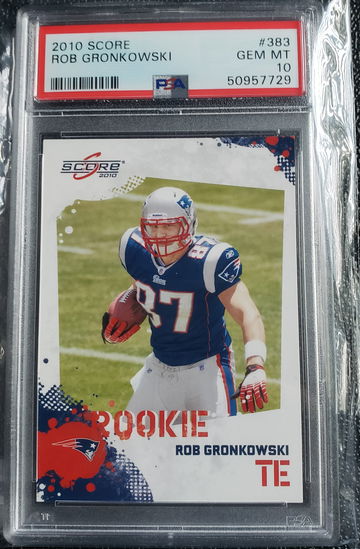 2010 Score Rob Gronkowski psa 10 383