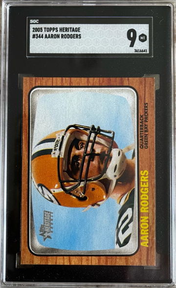2005 Topps Heritage #344 Aaron Rodgers SGC 9 MT Rookie Card