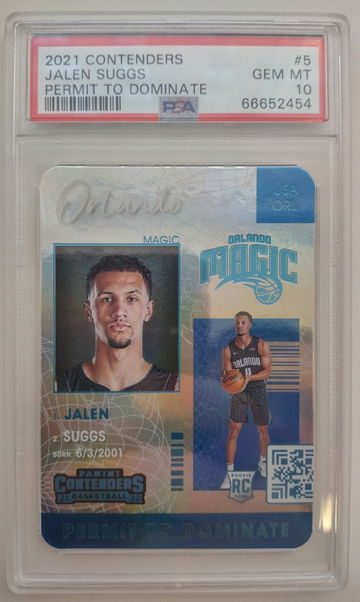 2021-22 Contenders PSA 10 Jalen Suggs Permit to Dominate  Pop.3