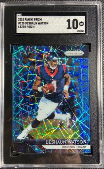 2018 Prizm Deshaun Watson Blue Lazer #120 SGC 10 GEM MINT Houston Texans