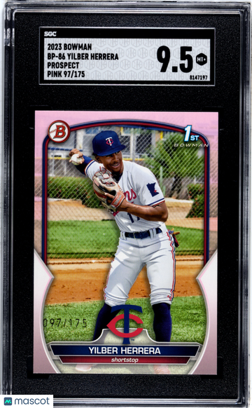 2023 Bowman Yilber Herrera #BP-86 Pros. Pink /175 SGC 9.5