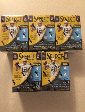 2020 Select Football (5) Box Blaster Lot