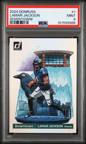 2024 Donruss Downtown Lamar Jackson #1 PSA 9