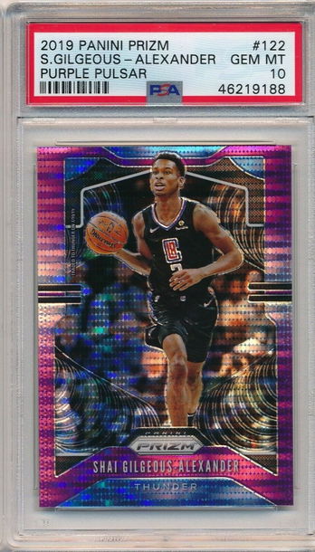 Shai Gilgeous-Alexander 2019 Prizm Purple Pulsar /35 PSA 10