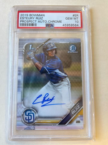 ESTEURY RUIZ AUTO PSA 10!!! RARE! 2019 Bowman 1ST!