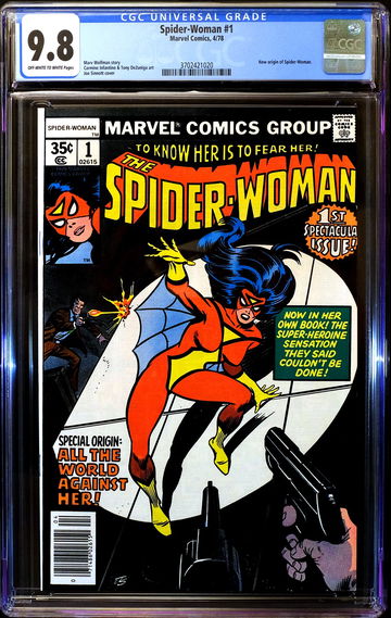 SPIDER-WOMAN #1 🔥 Marvel Comics 1978 - New Origin Jessica Drew 🔥 CGC 9.8 - OW to WHITE