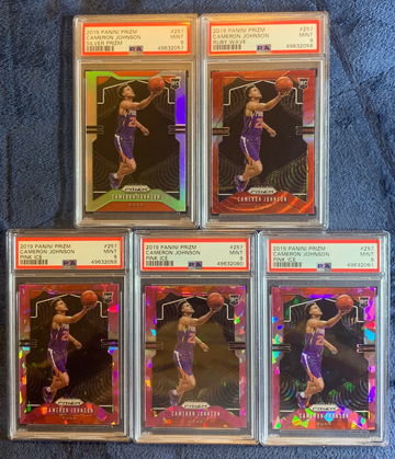 (5) Cameron Johnson Silver Pink Ice Red Wave