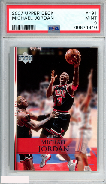 2007 UPPER DECK MICHAEL JORDAN #191 CHICAGO BULLS HOF PSA 9 MINT