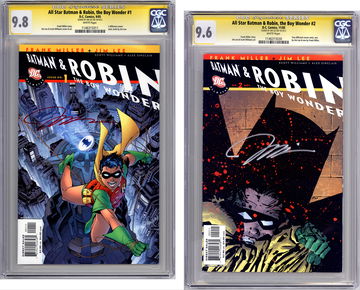 ALL STAR BATMAN & ROBIN #1-2 CGC-SS 9.8-9.6 SIG JIM LEE ROBIN CVR + MILLER VAR 2005