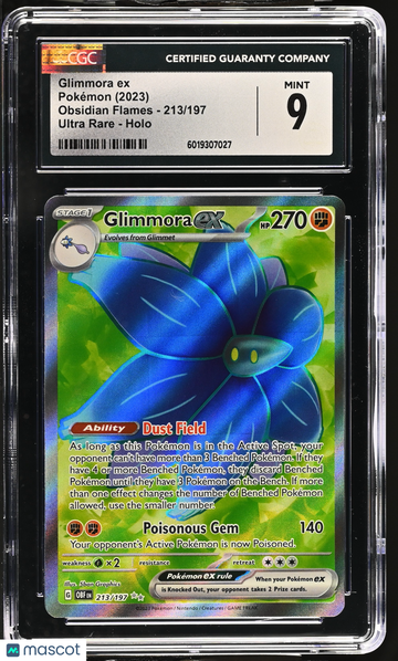 2023 Pokémon Obsidian Flames Glimmora ex Ultra Rare CGC 9 #213/197