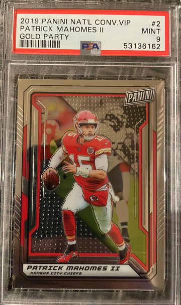 2019 Panini National Convention Patrick Mahomes Gold Party PSA 9