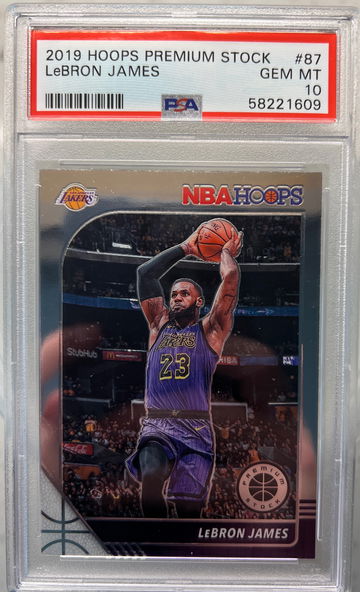 2019 panini hoops premium stock Lebron James psa 10