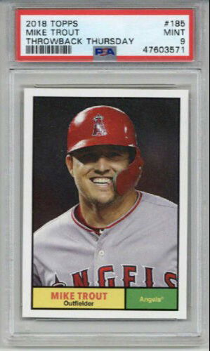 2018 TOPPS THROWBACK THURSDAY #185 MIKE TROUT BASEBALL CARD ANGELS PSA 9 MINT