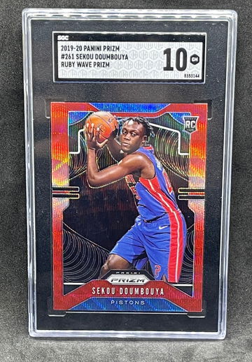 2019 Prizm Ruby Wave Sekou Doumbouya SGC 10 Rookie RC