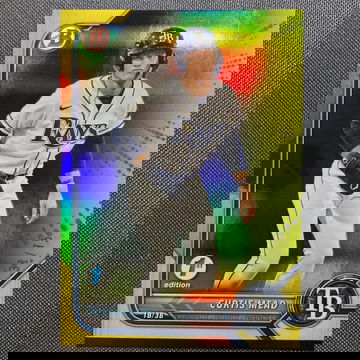 CURTIS MEAD /75 2022 Bowman 1st EDITION Yellow Foil Parallel Card #BD-38 TB Rays