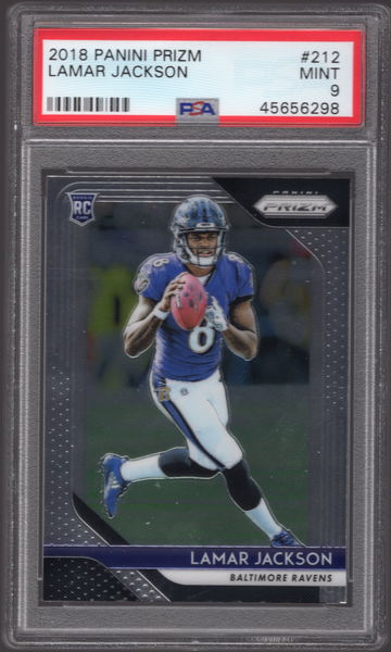 Lamar Jackson 2018 Prizm #212 PSA 9 