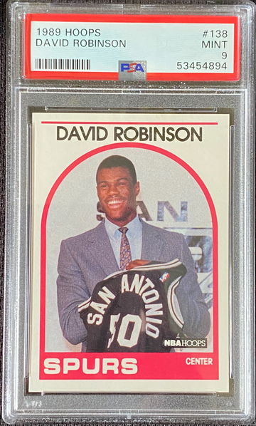 1989 Hoops David Robinson #138, Rookie RC, PSA 9 MINT, new slab