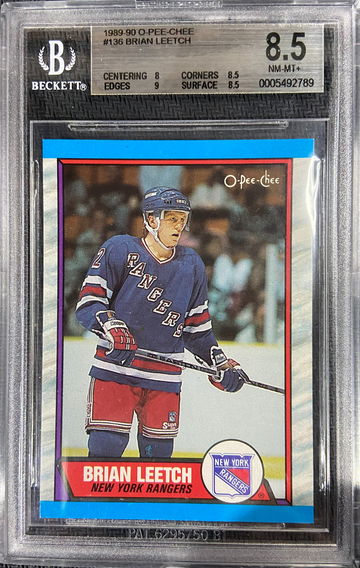 1989-90 O-Pee-Chee ROOKIE Brian Leetch BGS 8.5