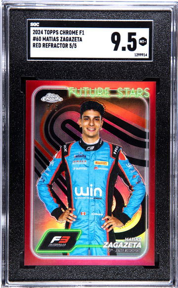 2024 Topps Chrome F1 #60 Matias Zagazeta Red Refractor 5/5 SGC 9.5
