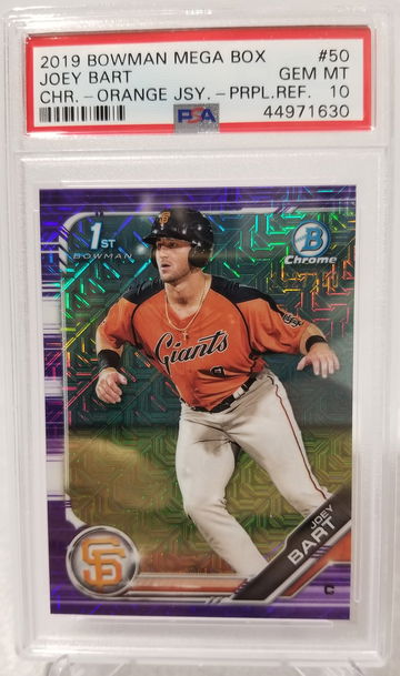 2019 Bowman Mega Joey Bart Purple #152/250 PSA 10 