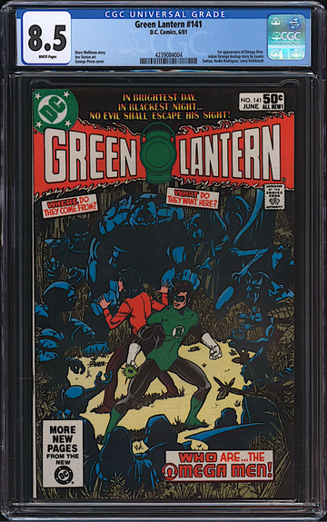 Green Lantern #141 CGC 8.5 WHITE DC 1981 1st Omega Men