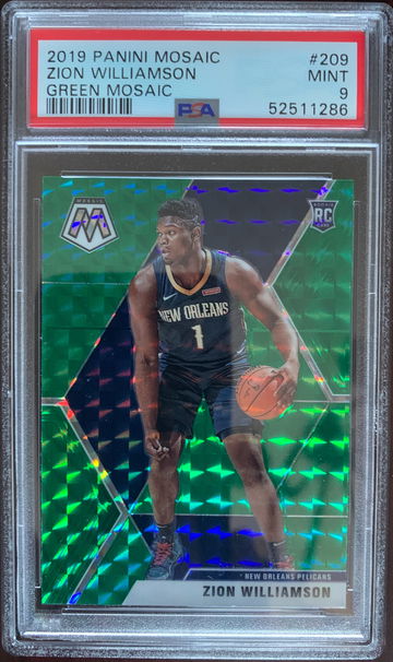 2019 Panini Mosaic Zion Williamson Green Mosaic PSA 9 Mint