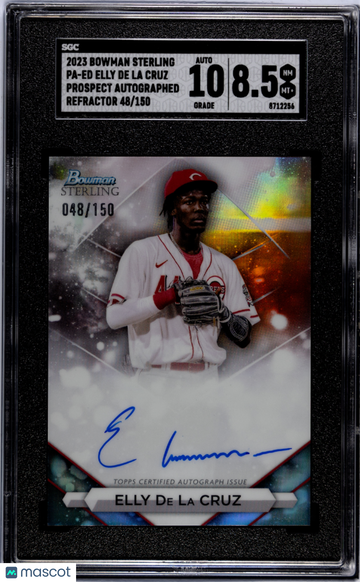 2023 Bowman Sterling Elly De La Cruz #PA-ED Pros. Autograph Refractor SGC 8.5 Auto 10