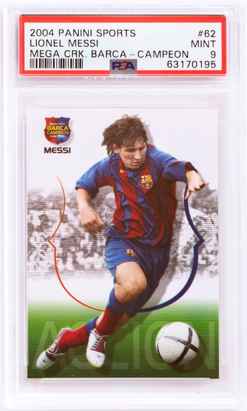 2004 MEGACRACKS BARCA CAMPEON LIONEL MESSI ROOKIE #62 - PSA 9