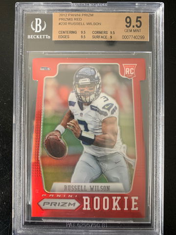 2012 Prizm Russell Wilson Red Prizm Die-Cut BGS 9.5 Gem Mint low pop 7